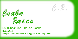 csaba raics business card